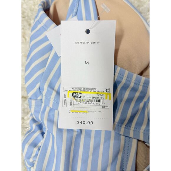 Isabel Maternity by Ingrid & Isabel Blue Striped One Piece - Picture 4 of 4